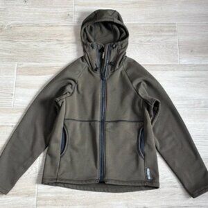 Men’s Melanzana Hard Face Full Zip Hoodie in Brown Green Leadville Colorado